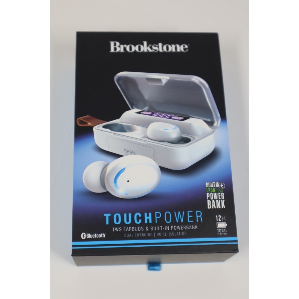Brookstone Touch‎ Power True Wireless Earbuds White